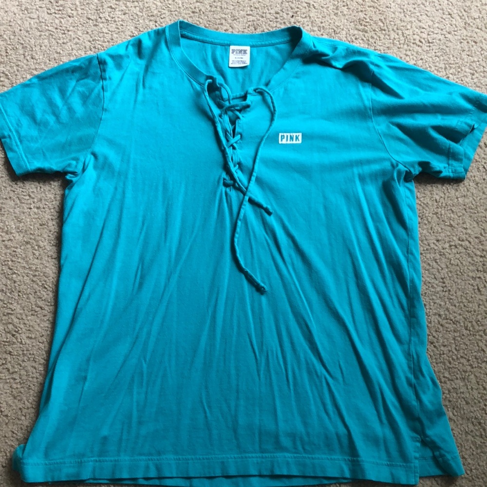 PINK Campus tee lace up